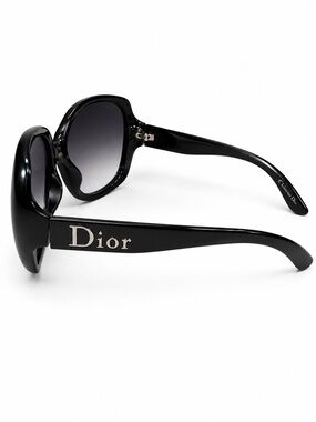 Dior Black Sunglasses with Silver Logo Temples